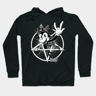 Blackcraft Baphomet retro Cartoon Devil Horns sign 666% from Hell Hoodie